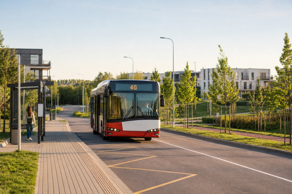 Greitasis 4G autobusas Bitėnų stotelėje Pilaitėje